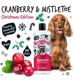 🎄🎁 Bugalugs Christmas Edition Cranberry & Mistletoe - uniwersalny szampon dla psa o zapachu żurawiny i jemioły 500ml