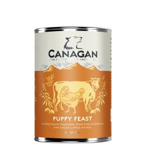 Canagan Dog Puppy Feast mokra karma dla szczeniąt z kurczakiem i wołowiną puszka 400g