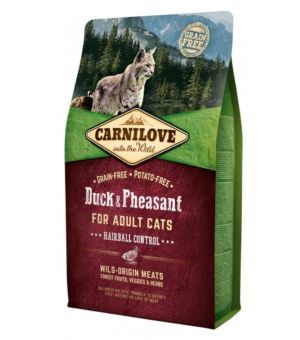 NIEDOSTĘPNY - Karma sucha dla kota Carnilove Cat Duck Pheasant Hairball Control 6kg odkłaczająca