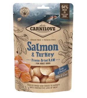 Carnilove Raw Freeze-Dried Snacks Salmon & Turkey 60g 