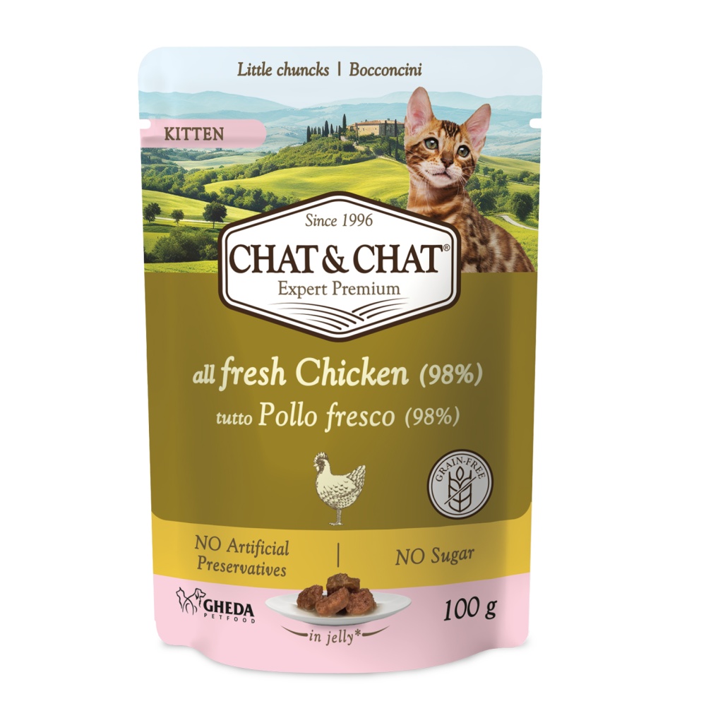 Chat & Chat karma mokra dla kociąt Kurczak 100g