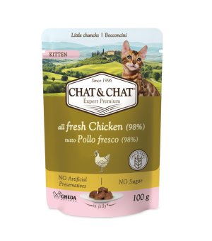 Chat & Chat karma mokra dla kociąt Kurczak 100g