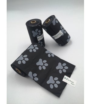 Dantom Worki na psie odchody 1x15szt kompostowalne czarno-białe o mlecznym zapachu 33x23cm