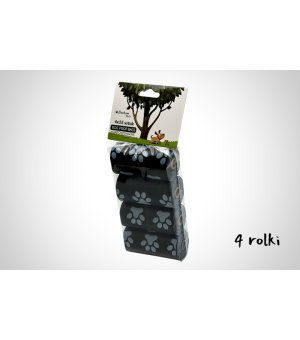 Dantom Worki na psie odchody 4x15szt kompostowalne czarno-białe o mlecznym zapachu 33x23cm