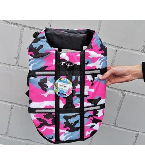 Delfin Kamizelka Ratunkowa dla Psa L 35CM moro różowe