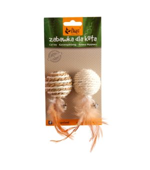Dingo ECO Zabawka dla kota Piłki 2szt. sizal + trawa morska 