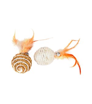 Dingo ECO Zabawka dla kota Piłki 2szt. sizal + trawa morska 