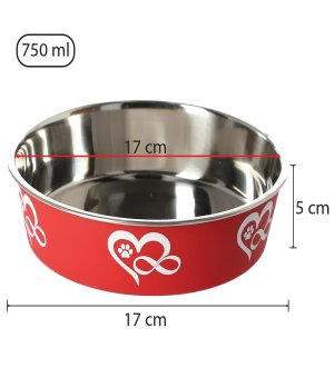 Dingo miska antypoślizgowa BONITA 0,75L 17cm czerwona