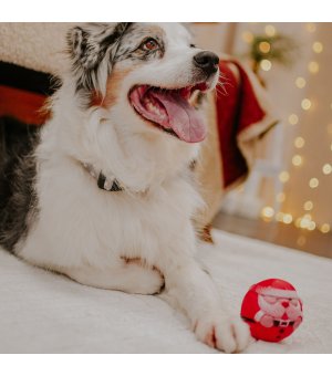 🎄🎁 Dingo Piłka dla psa Mikołaj 8cm