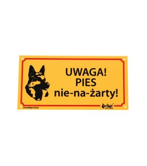 Dingo tabliczka ostrzegawcza PCV "Uwaga! Pies Nie - Na Żarty"