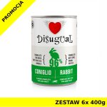 Disugual karma mokra dla psów dorosłych monobiałkowa Królik ZESTAW 6x 400g