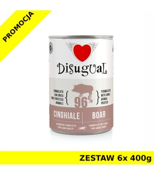 Disugual karma mokra dla psów dorosłych monobiałkowa Dzik ZESTAW 6x 400g