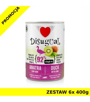 Disugual karma mokra dla psów dorosłych Kaczka z Kiwi ZESTAW 6x 400g