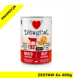 Disugual karma mokra dla psów dorosłych Wołowina z Melonem ZESTAW 6x 400g