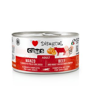 Disugual karma mokra dla psów dorosłych Cubes Pieczona Wołowina z Kurczakiem i Dynią 150g