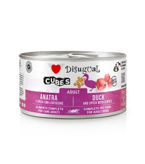 Disugual karma mokra dla psów dorosłych Cubes Kaczka z Szynką Wieprzową i Soczewicą 150g