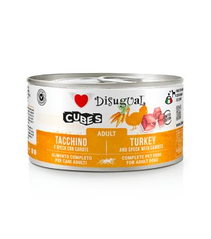 Disugual karma mokra dla psów dorosłych Cubes Indyk z Szynką Wieprzową i Marchewką 150g