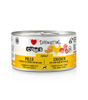 Disugual karma mokra dla psów dorosłych Cubes Kurczak z Szynką Prosciutto i Melonem 150g