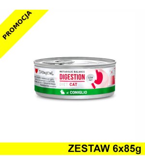 Disugual Veterinary Cat Digestion Low Fat Królik ZESTAW 6x 85g
