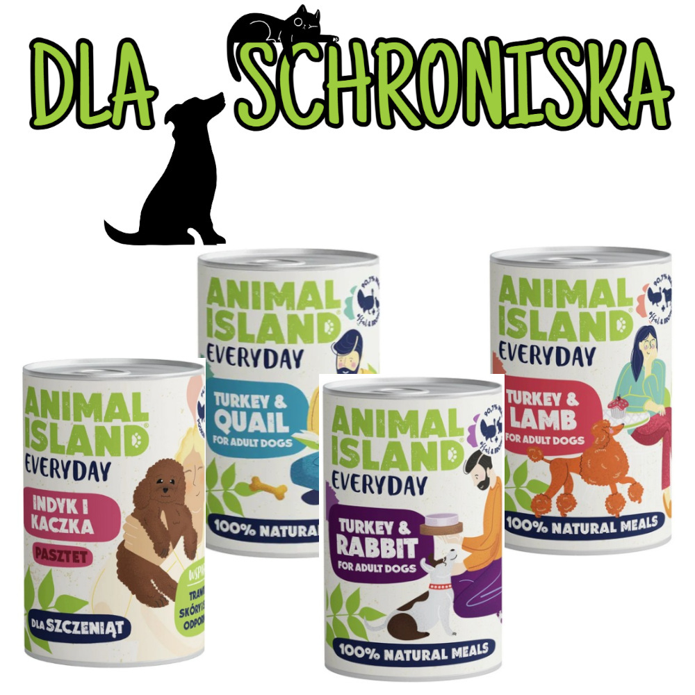 ❤️🐶 DO SCHRONISKA Animal Island karma mokra dla psów i szczeniąt 1x 400g - mix smaków