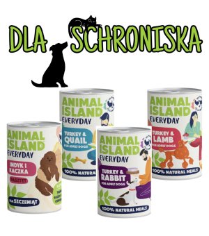 ❤️🐶 DO SCHRONISKA Animal Island karma mokra dla psów i szczeniąt 1x 400g - mix smaków 