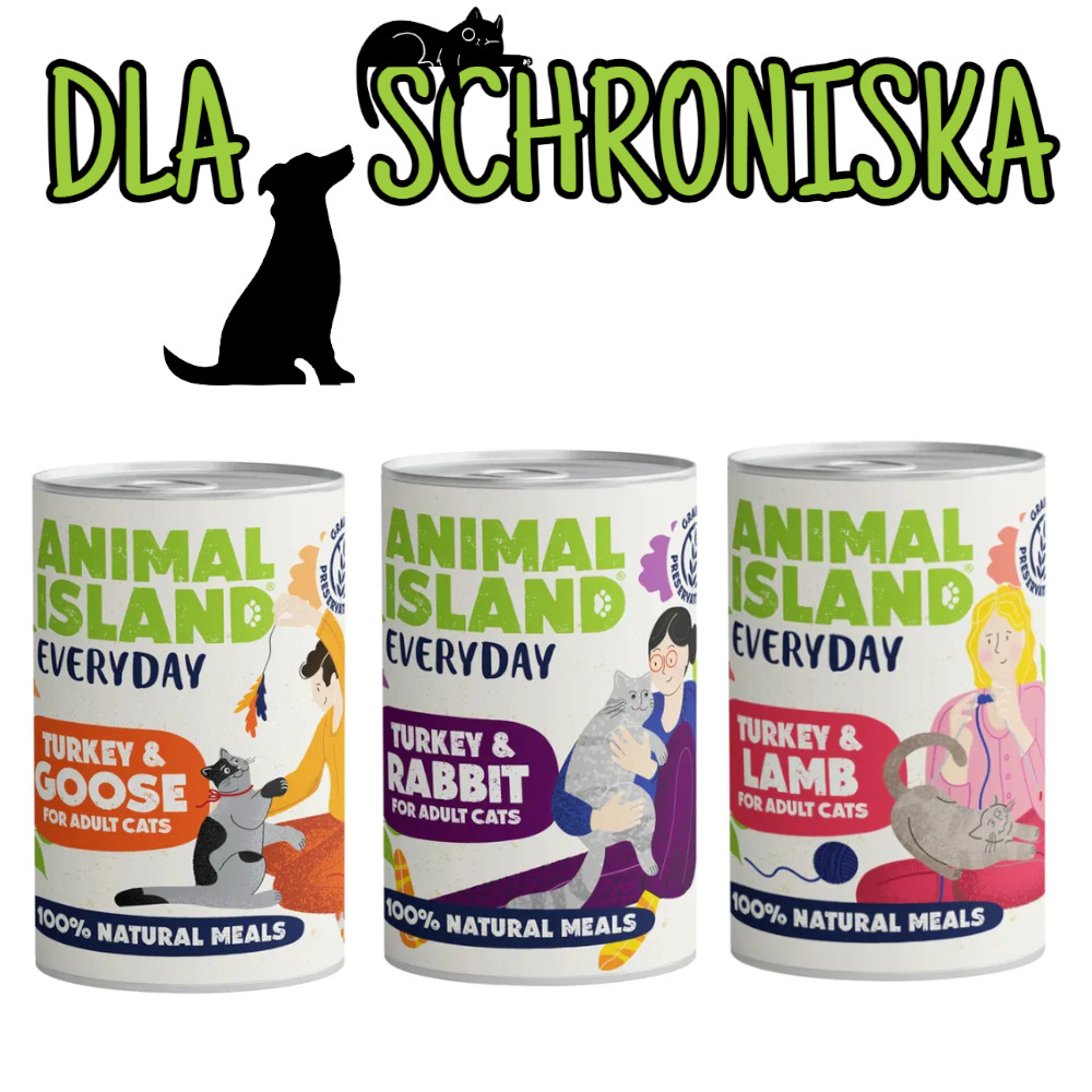 ❤️🐱 DO SCHRONISKA Animal Island karma mokra dla kotów 1x 400g - mix smaków
