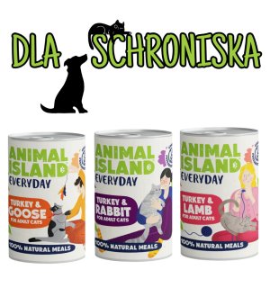 ❤️🐱 DO SCHRONISKA Animal Island karma mokra dla kotów 1x 400g - mix smaków 