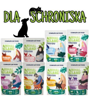 ❤️🐱 DO SCHRONISKA Animal Island karma mokra dla kotów 1x 85g - mix smaków 