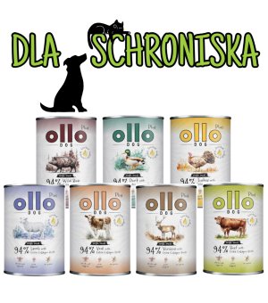 ❤️🐶 DO SCHRONISKA Ollo Plus Kolagen karma mokra dla psów 1x 400g - mix smaków 