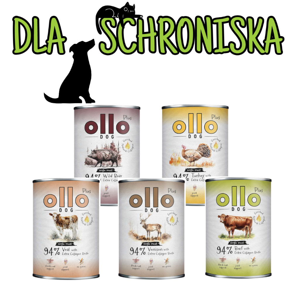 ❤️🐶 DO SCHRONISKA Ollo Plus Kolagen karma mokra dla psów 1x 800g - mix smaków