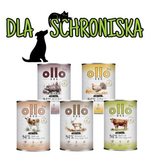 ❤️🐶 DO SCHRONISKA Ollo Plus Kolagen karma mokra dla psów 1x 800g - mix smaków 