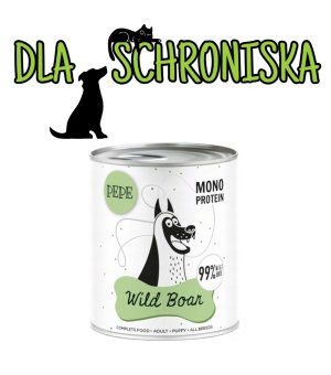 ❤️🐶 DO SCHRONISKA Paka Zwierzaka PEPE Wild Boar mokra karma dla psa - dzik 800g