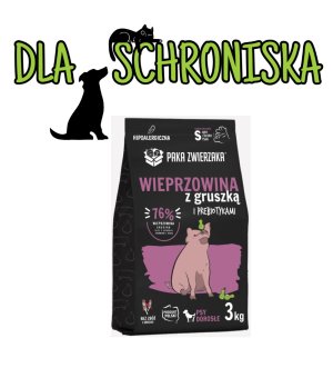 ❤️🐶 DO SCHRONISKA Paka Zwierzaka Wieprzowina z Gruszką sucha karma dla psa 3kg