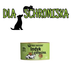 ❤️🐱 DO SCHRONISKA Paka Zwierzaka Indyk z Cielęciną mokra karma dla kota 200g