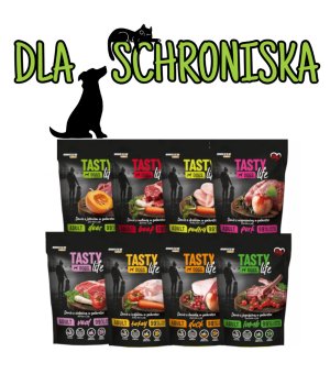 ❤️🐶 DO SCHRONISKA Tasty Dogs Life karma mokra dla psów dorosłych danie w galaretce 1x 500g - mix smaków