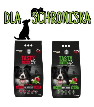 ❤️🐶 DO SCHRONISKA Tasty Dogs Life karma sucha dla psa 1x 12kg M/L - mix smaków