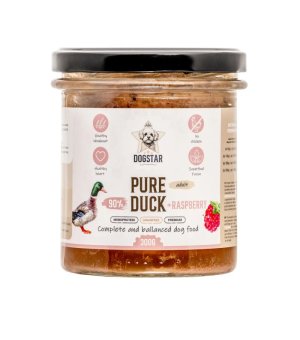Dogstar karma mokra dla psów dorosłych Pure Kaczka z Malinami 300g w słoiku