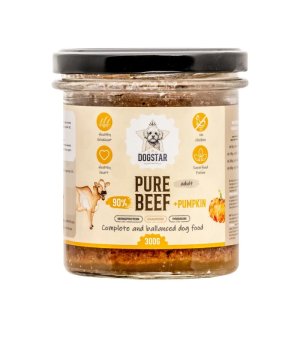 Dogstar karma mokra dla psów dorosłych Pure Wołowina z Cukinią 300g w słoiku