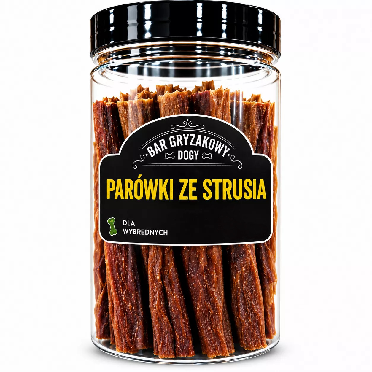 DOGY BAR GRYZAKOWY Parówka Struś z Malinami 1szt.