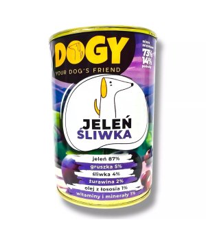 DOGY - Karma mokra dla psa Jeleń ze Śliwką 400g