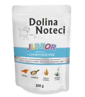 Karma mokra dla psa Dolina Noteci JUNIOR Jagnięcina saszetka 300g