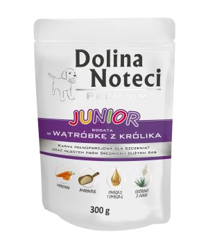 Karma mokra dla psa Dolina Noteci JUNIOR Wątróbka królika saszetka 300g