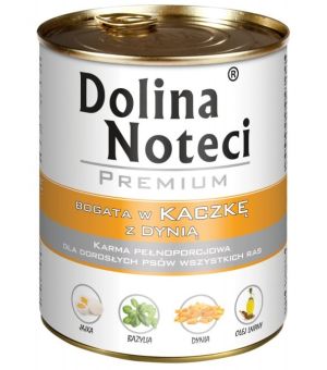 Karma mokra dla psa Dolina Noteci z kaczką i dynią puszka 800g