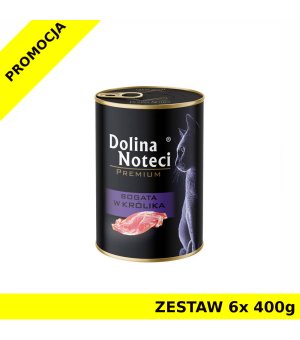Dolina Noteci karma mokra dla kota bogata w Królika ZESTAW 6x 400g