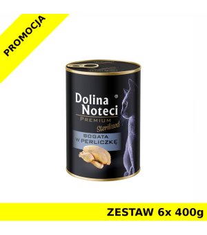 Dolina Noteci karma mokra dla kotów sterylizowanych bogata w Perliczkę ZESTAW 6x 400g