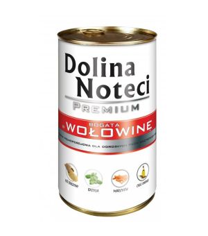 Karma mokra dla psa Dolina Noteci Wołowina puszka 400g