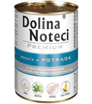 Karma mokra dla psa Dolina Noteci z pstrągiem - puszka 800g