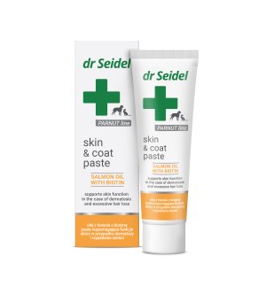 Dr Seidel SKIN & COAT PASTE - pasta wspomagająca funkcje skóry w przypadku dermatozy i wypadania sierści tubka 105ml