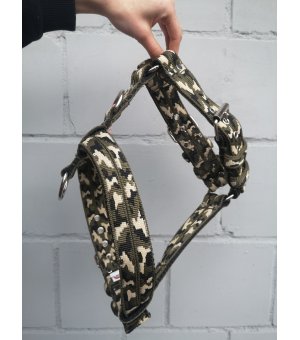 EL PERRO Szelki dla psa CAMOUFLAGE 54-64/64-73 cm; 4cm XL zielone moro