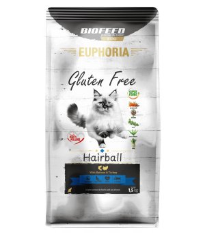 Euphoria Gluten Free Cat Hairball karma dla kota Indyk z Łososiem 1,5kg